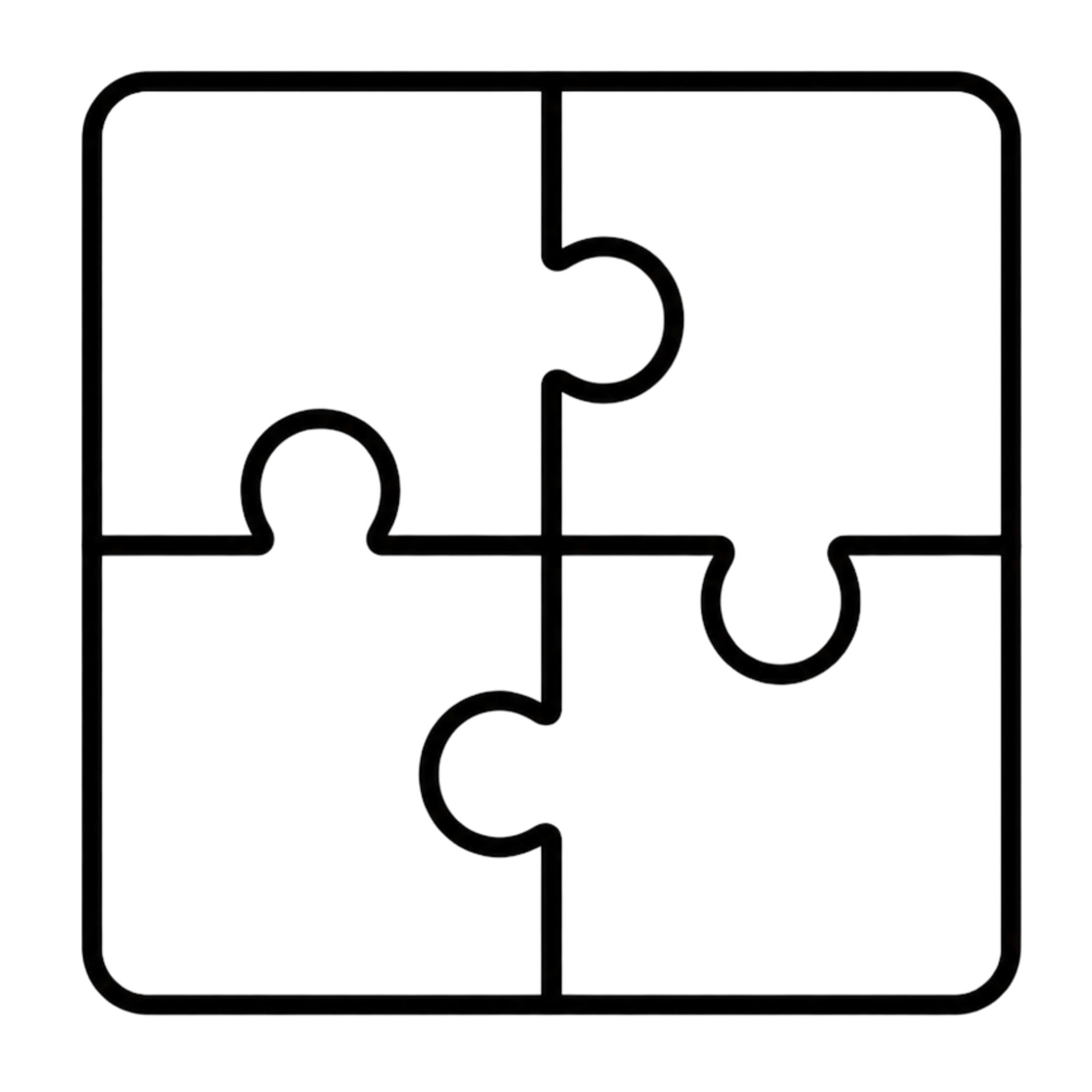 Puzzle pieces slotted together