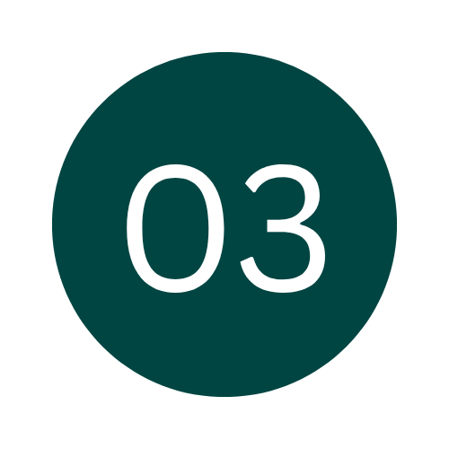 Number 3 on dark green circle