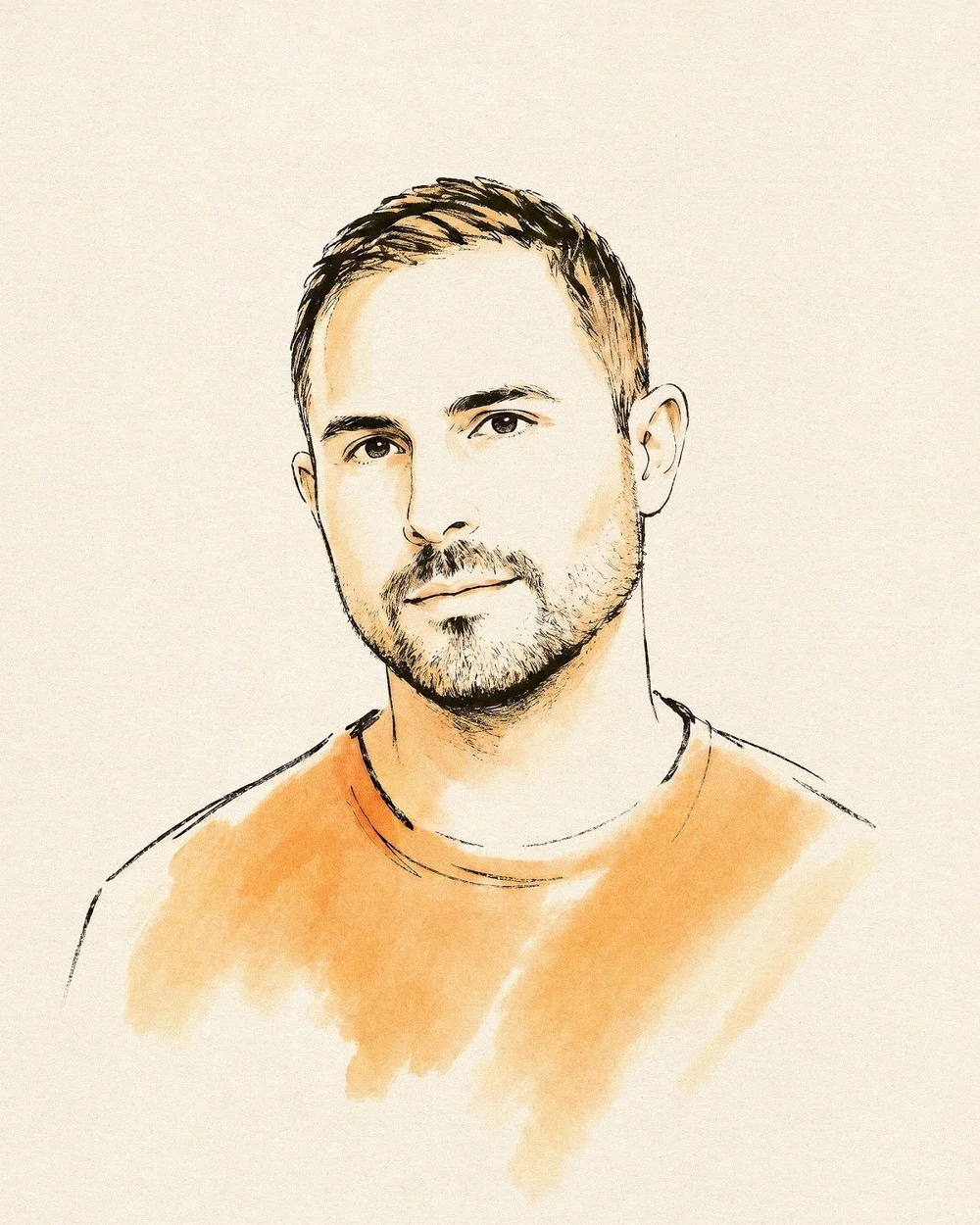 Illustrated portrait of Quincy Moore