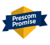 Prescom Promise sign with yellow arrow pointing to the right.