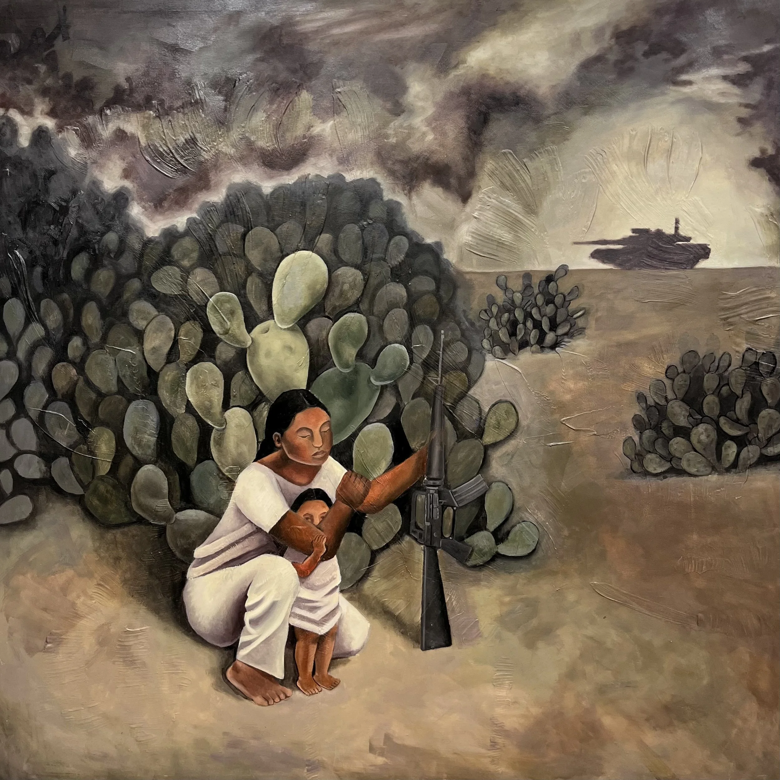 "The Poet and Her Child"
40"x40"
oil on canvas