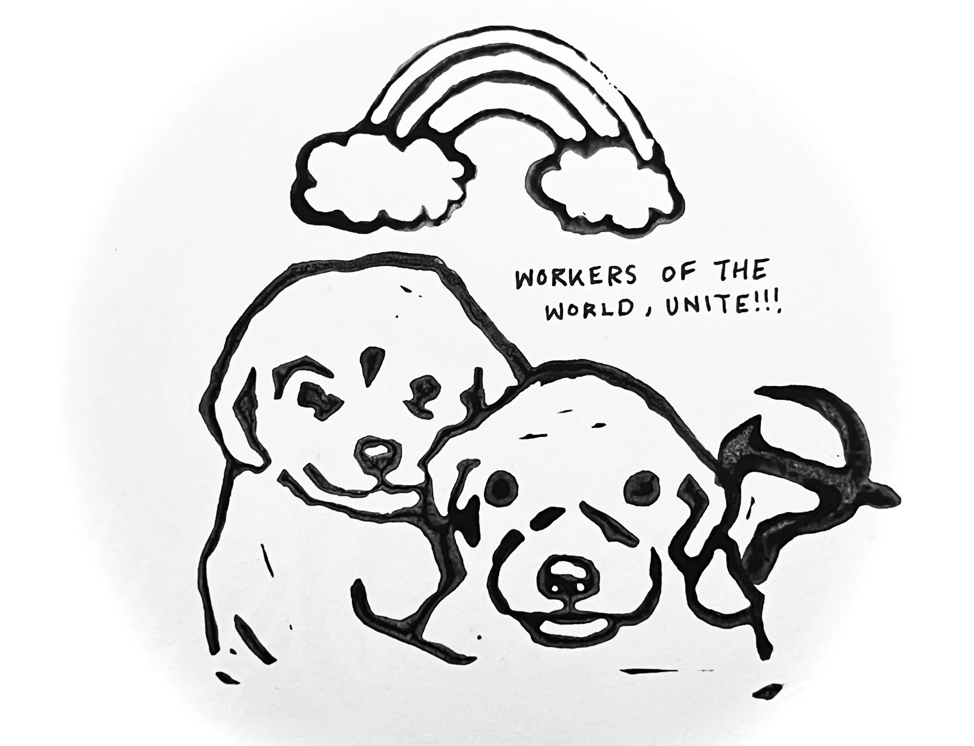 proletarian dogs,
linocut