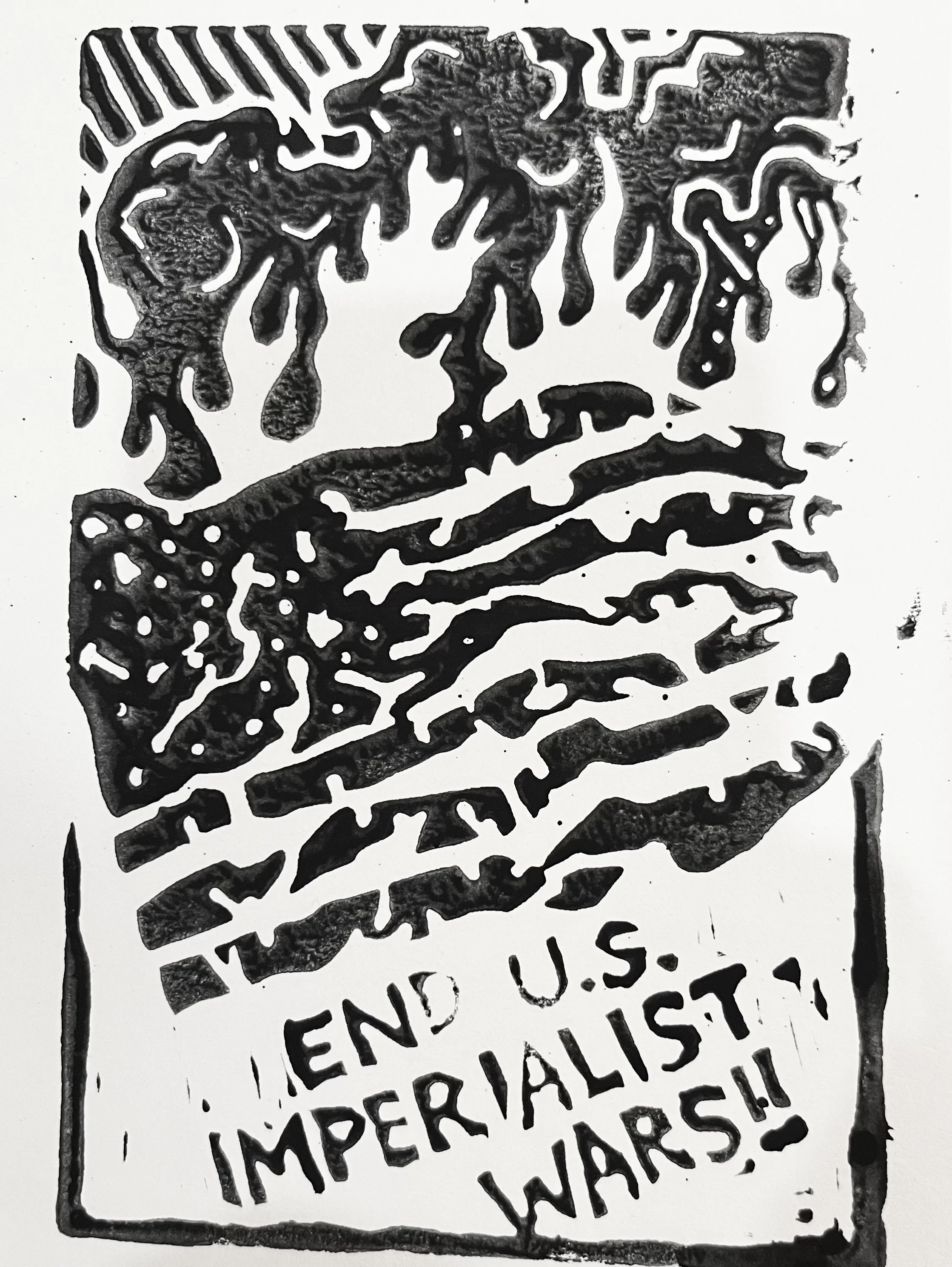 end U.S. imperialist wars!,
linocut