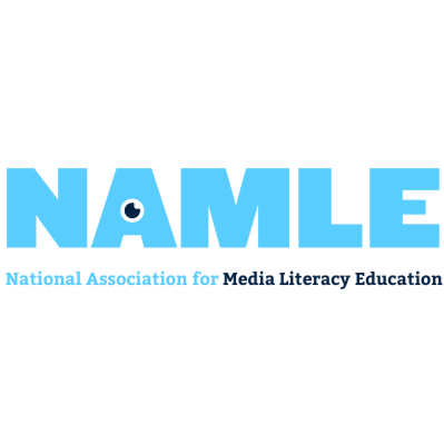 Logo for the National Association for Media Literacy Education with the acronym 'NAMLE' in large blue letters and full name below.