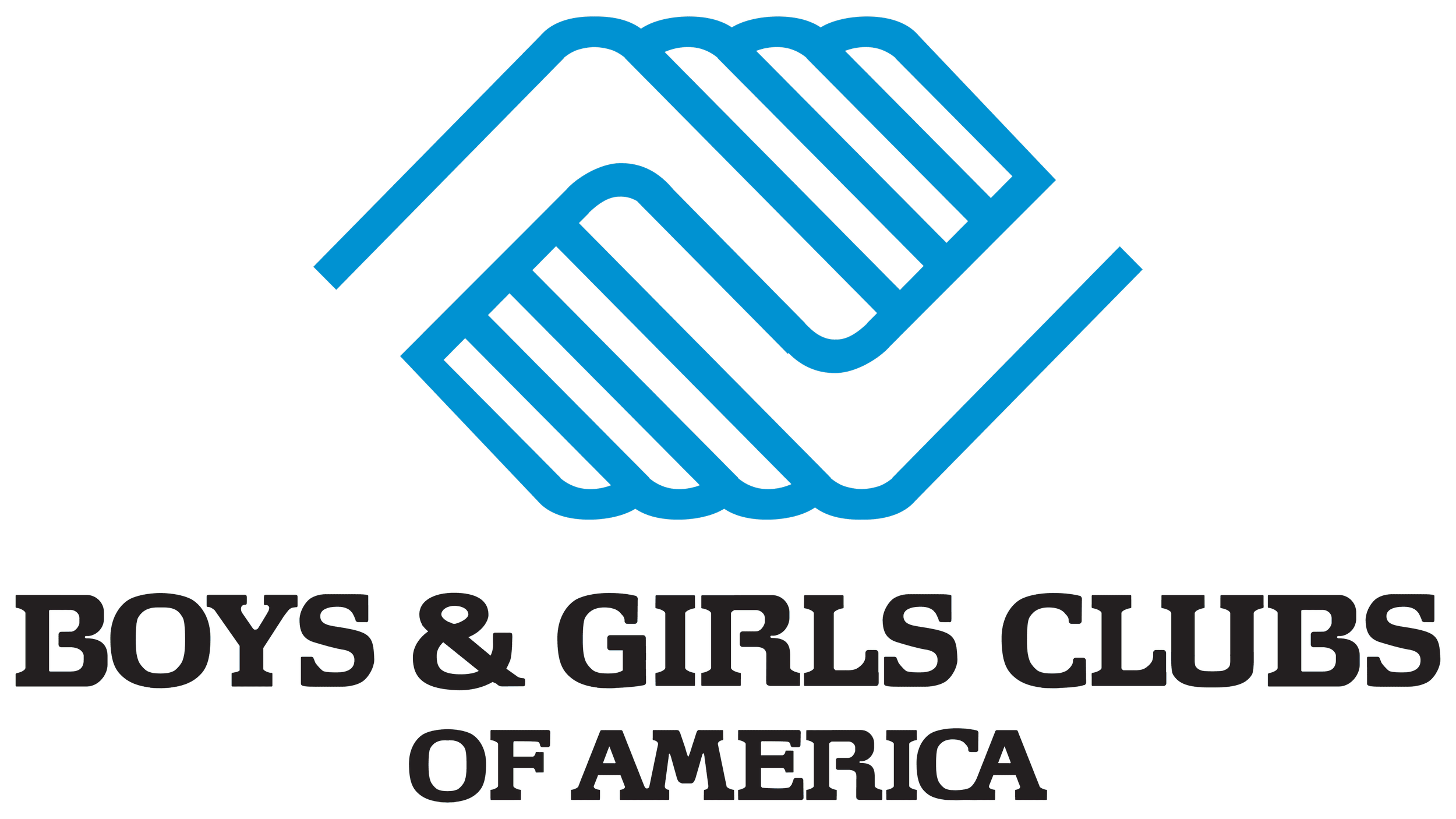 Logo of Boys & Girls Clubs of America with a blue stylized handshake above the organization's name in black text.