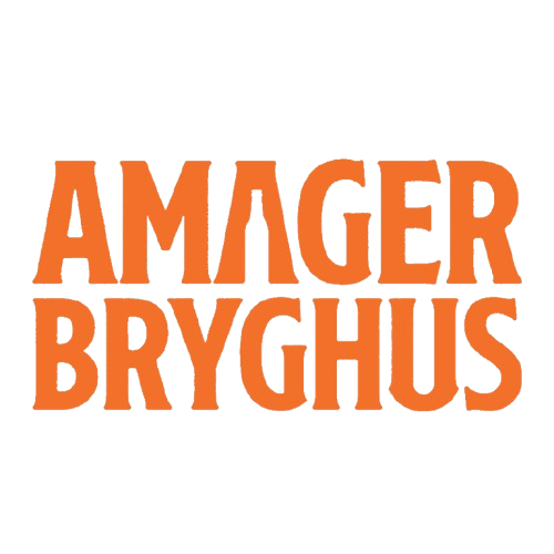 Text reading 'AMAGER BRYGHUS' in bold orange letters on a black background.