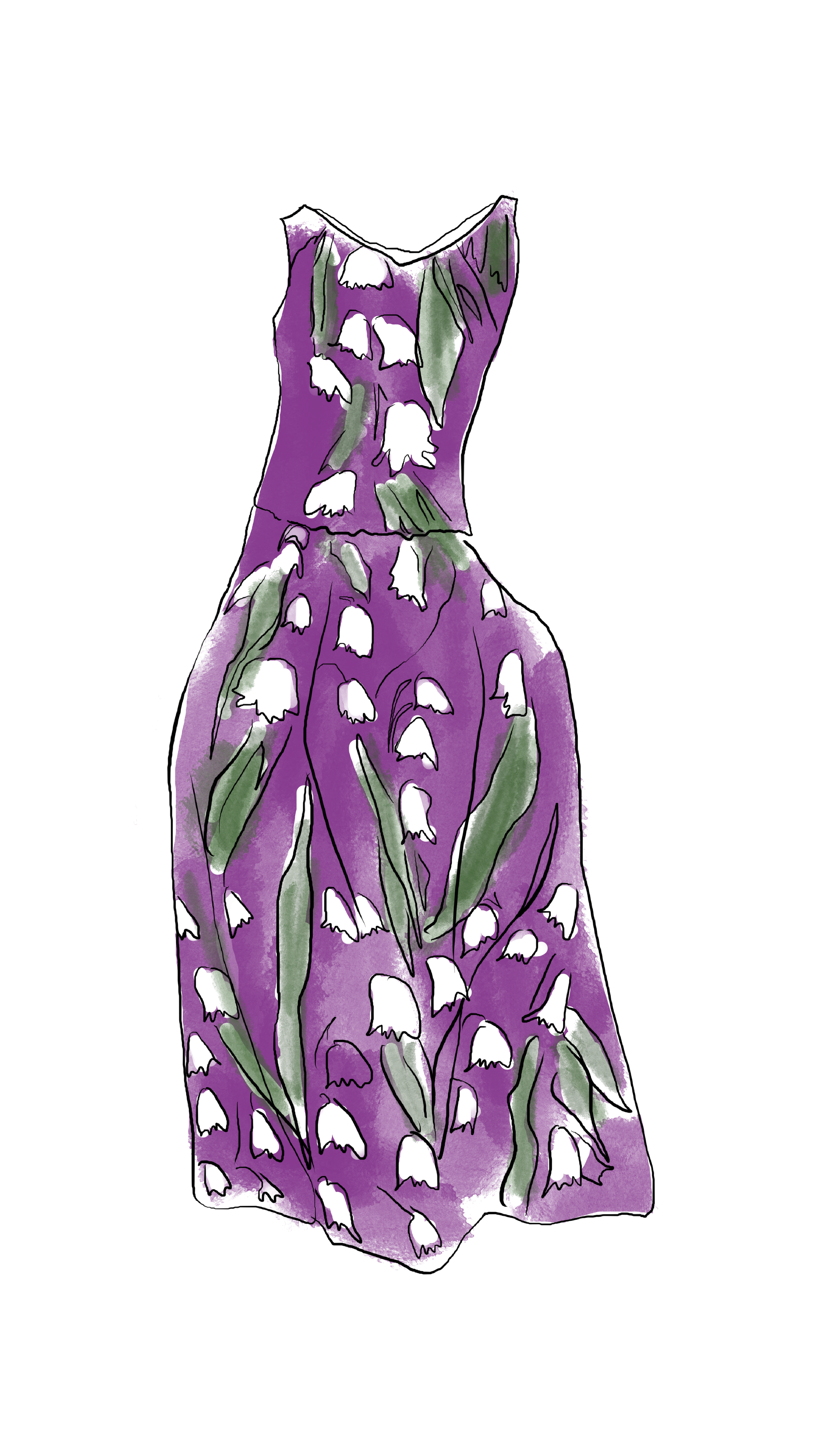 Givenchy_illustration_paris_madamedessine_mode_livre_robe_muguet.png
