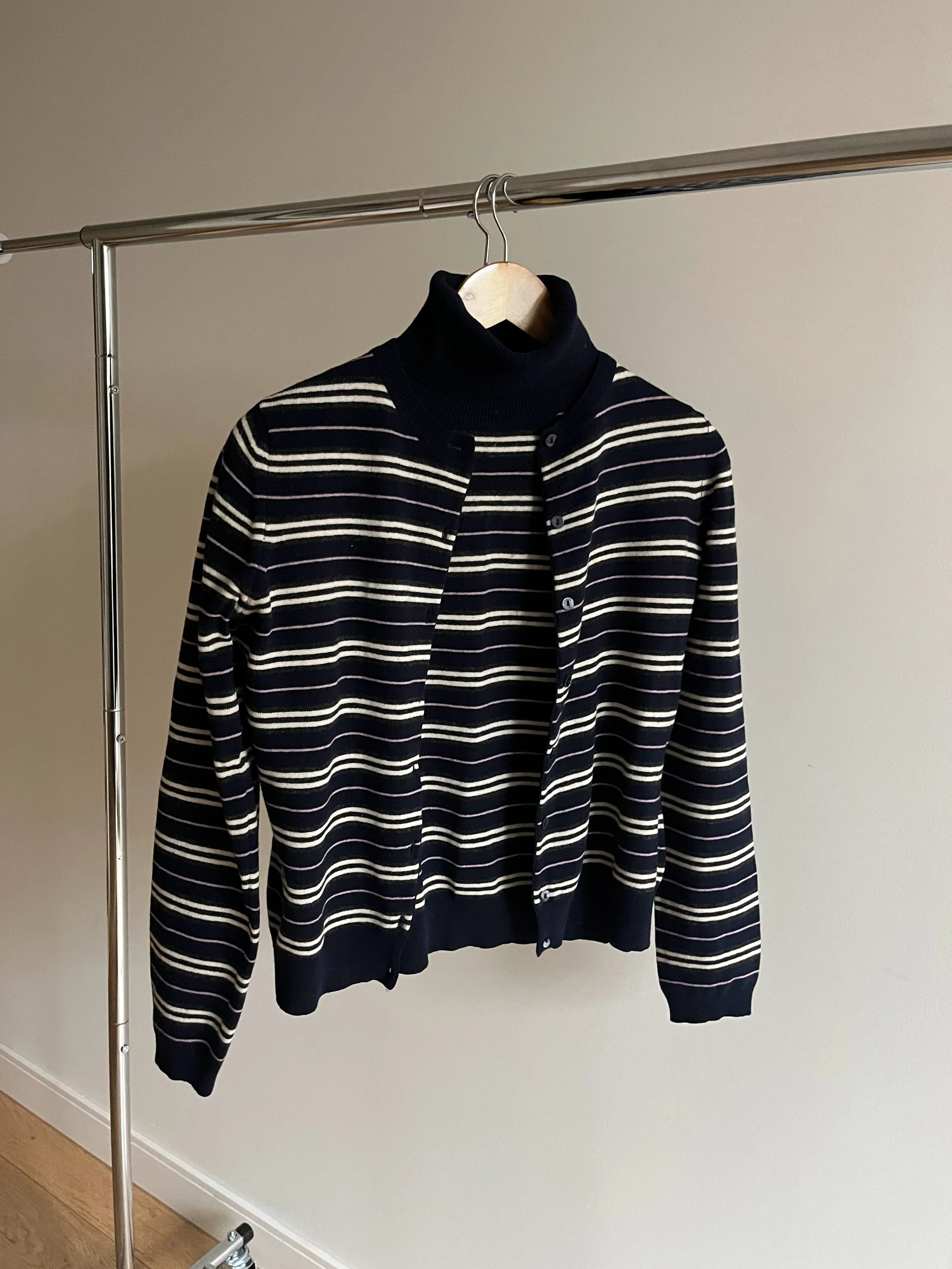 Navy Striped Burberry Sweater Set