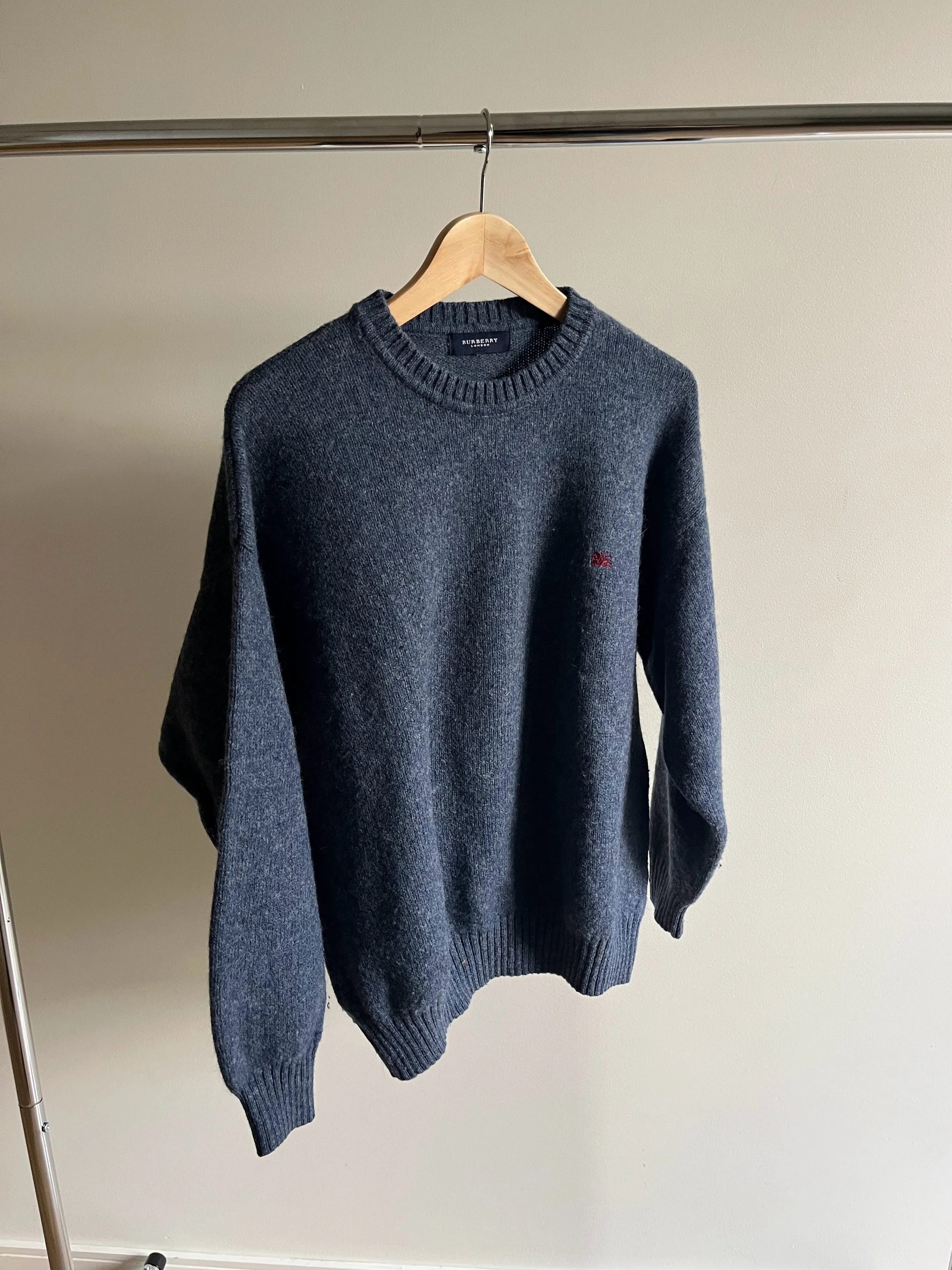 Heathered Blue Burberry Jumper