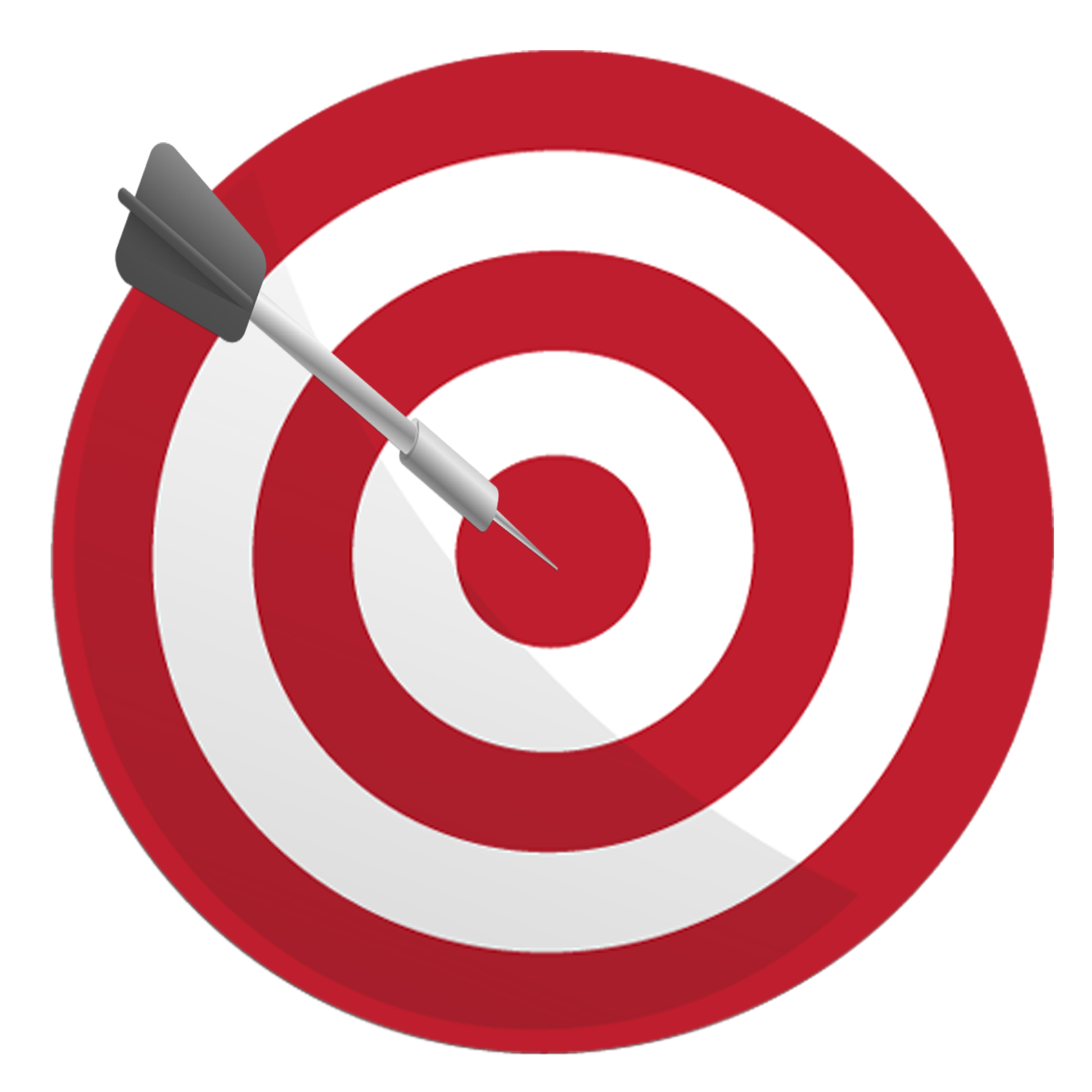 A dartboard with a dart hitting the bullseye.