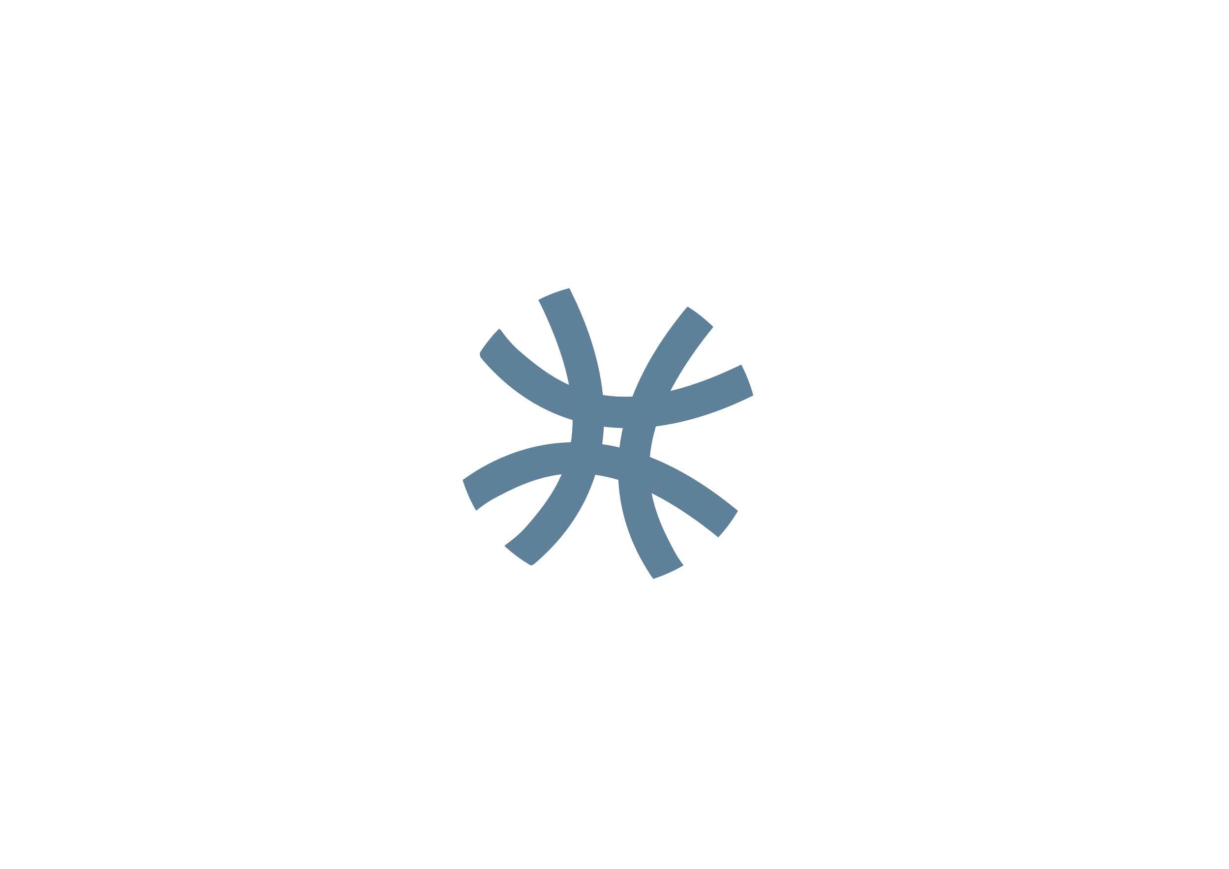 Black background with a blue geometric snowflake-like design in the center.