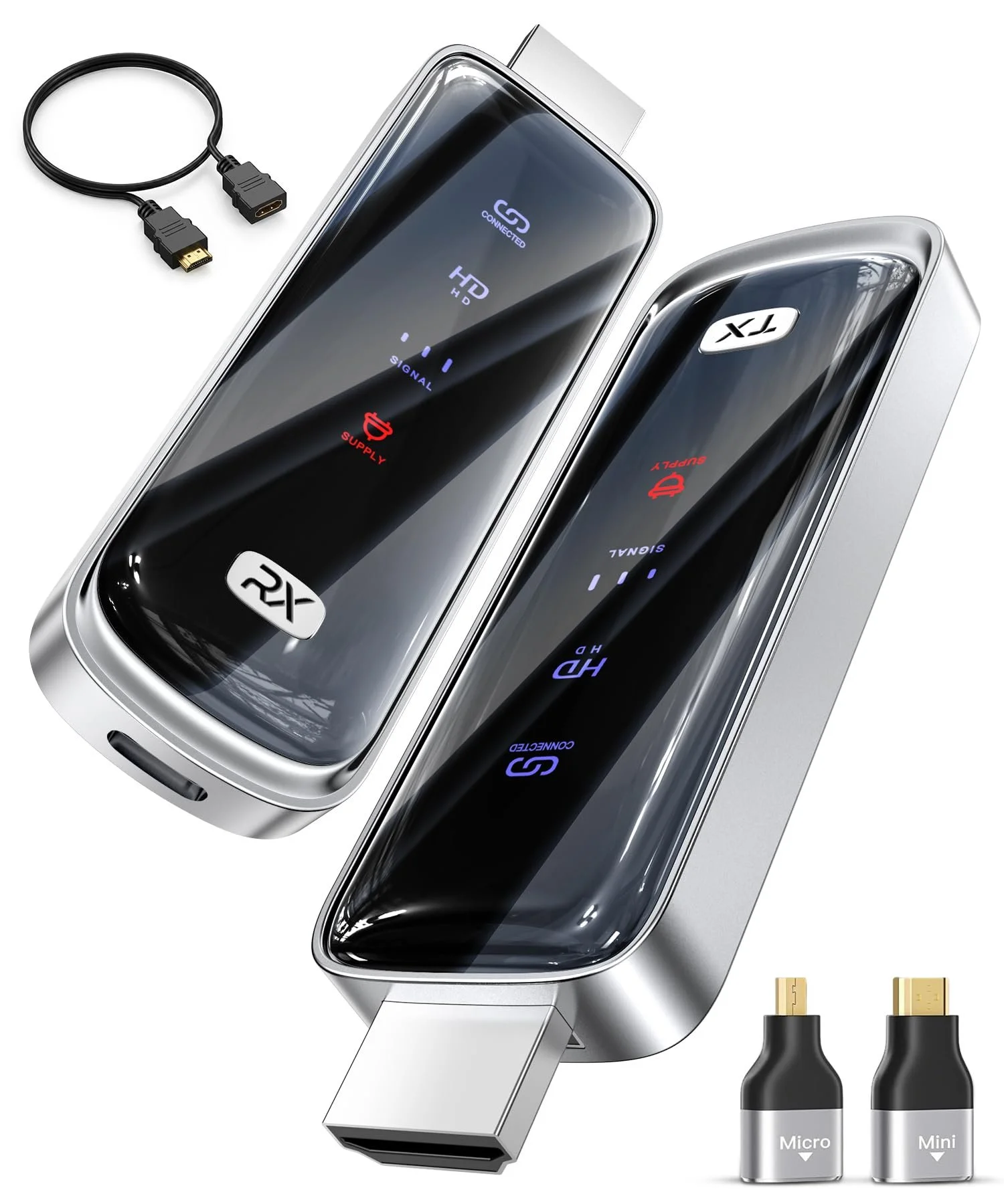 Wireless hdmi Transmitter and Receiver 328FT/100M，4K Decode Plug & Play Portable 5G+2.4G Wireless Display Adapter Extender Kit for Video and Audio to Monitor from PC/Projector