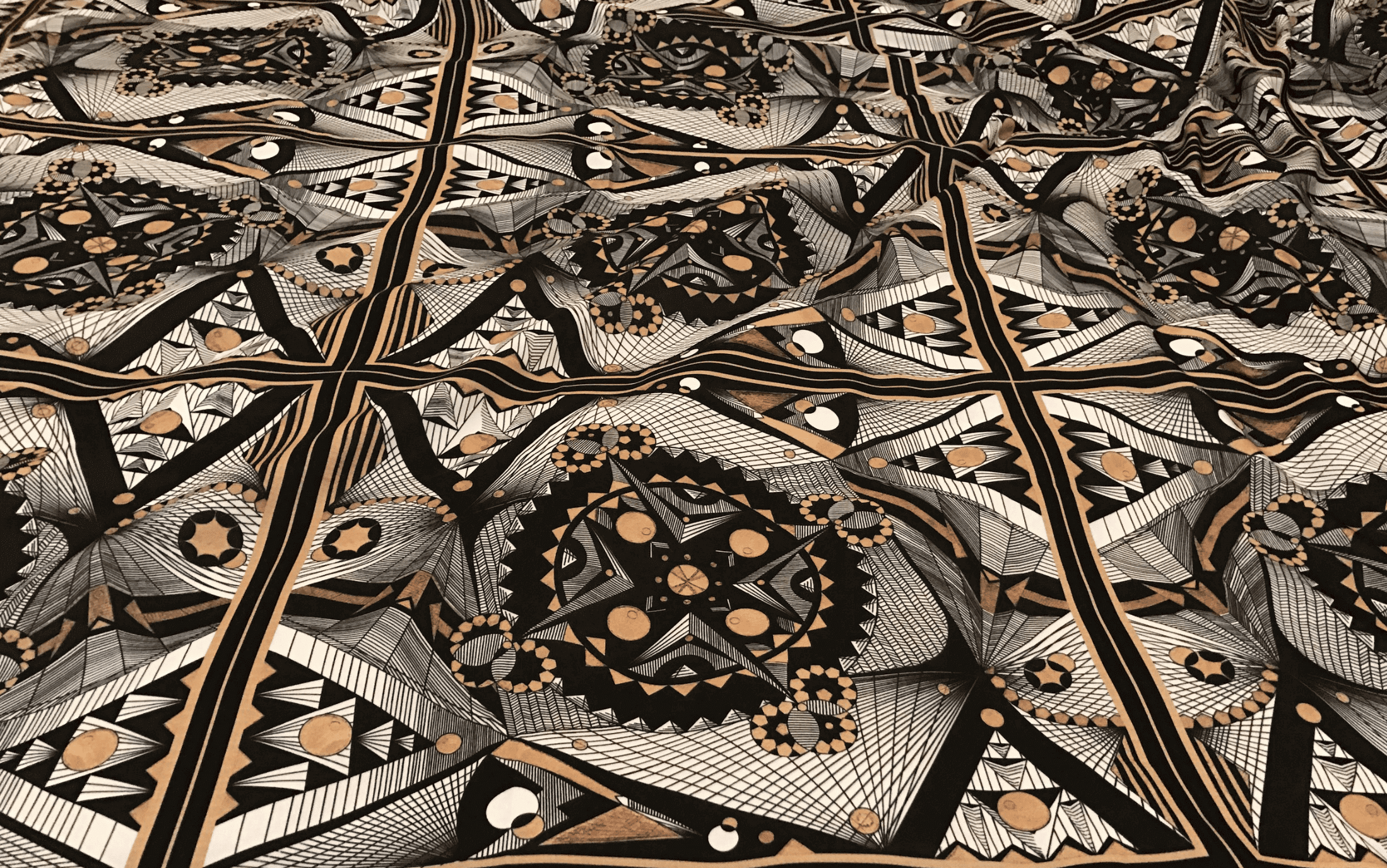 Textile design for Arooj Aftab featuring Zahyr Lauren's artwork "Sleeping Faces".
