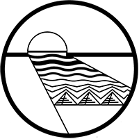 Zahyr Lauren's logo: A black and white line drawing of a setting sun over the ocean.