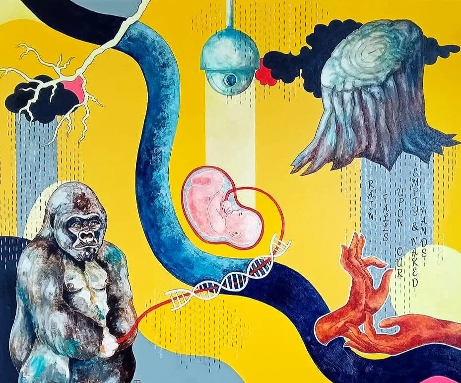 Passengers. Acrylic on canvas. 147 x 120 cm .P.O.D.