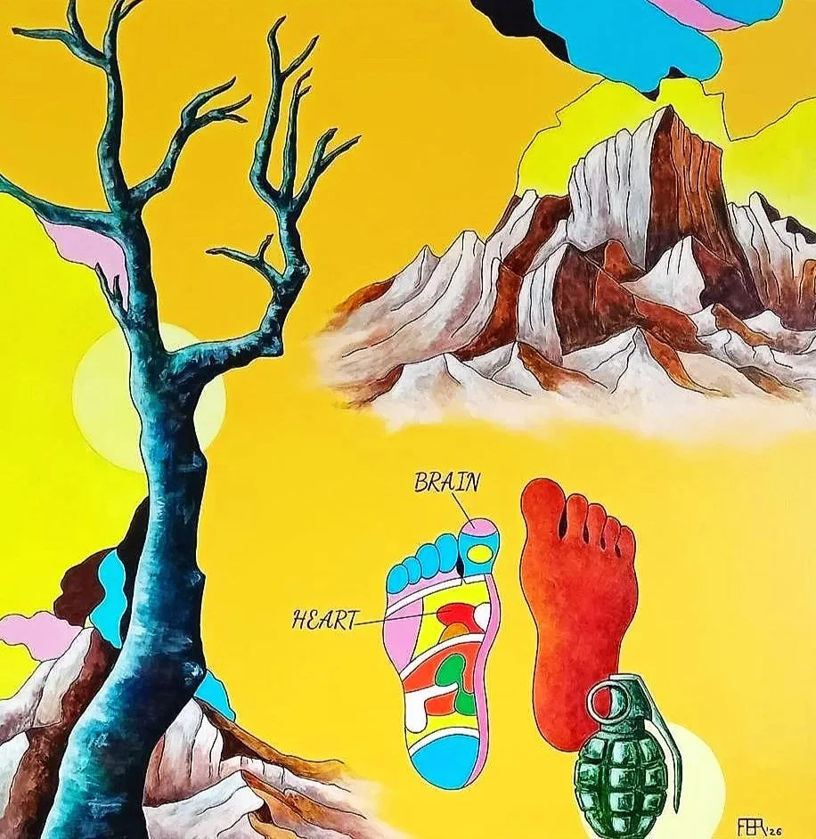 Good Morning. Acrylic on canvas. 110 x 110 cm .