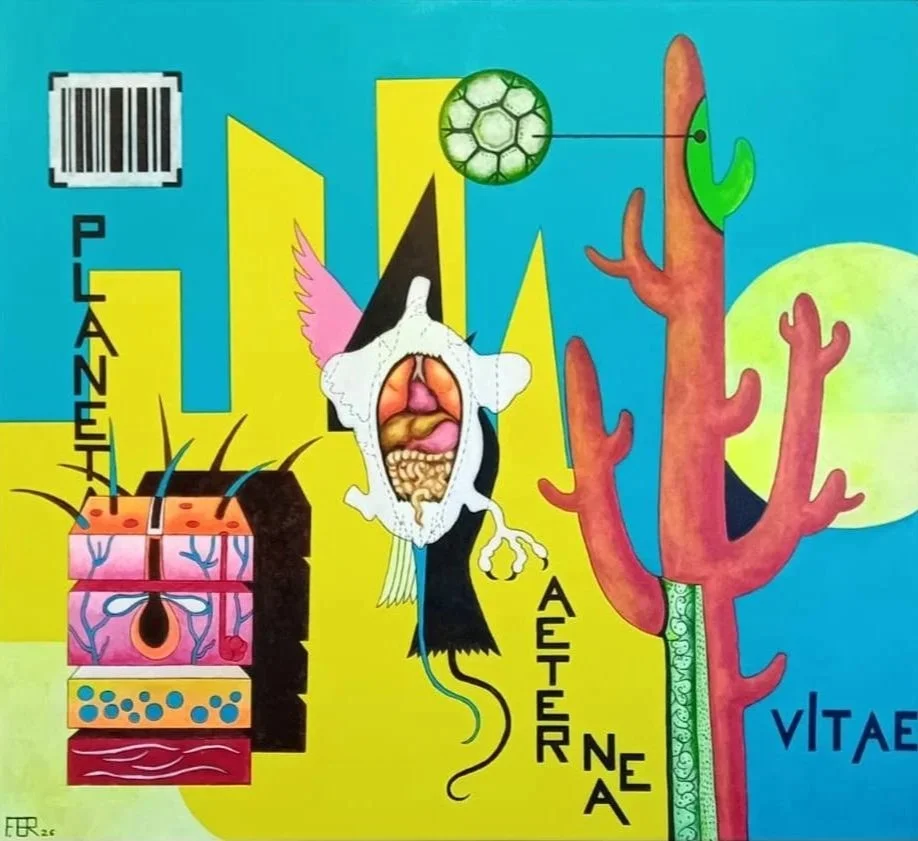 Planeta Aeternae Vitae.  Acrylic on canvas. 120 cm x 110 cm.  P.O.D.