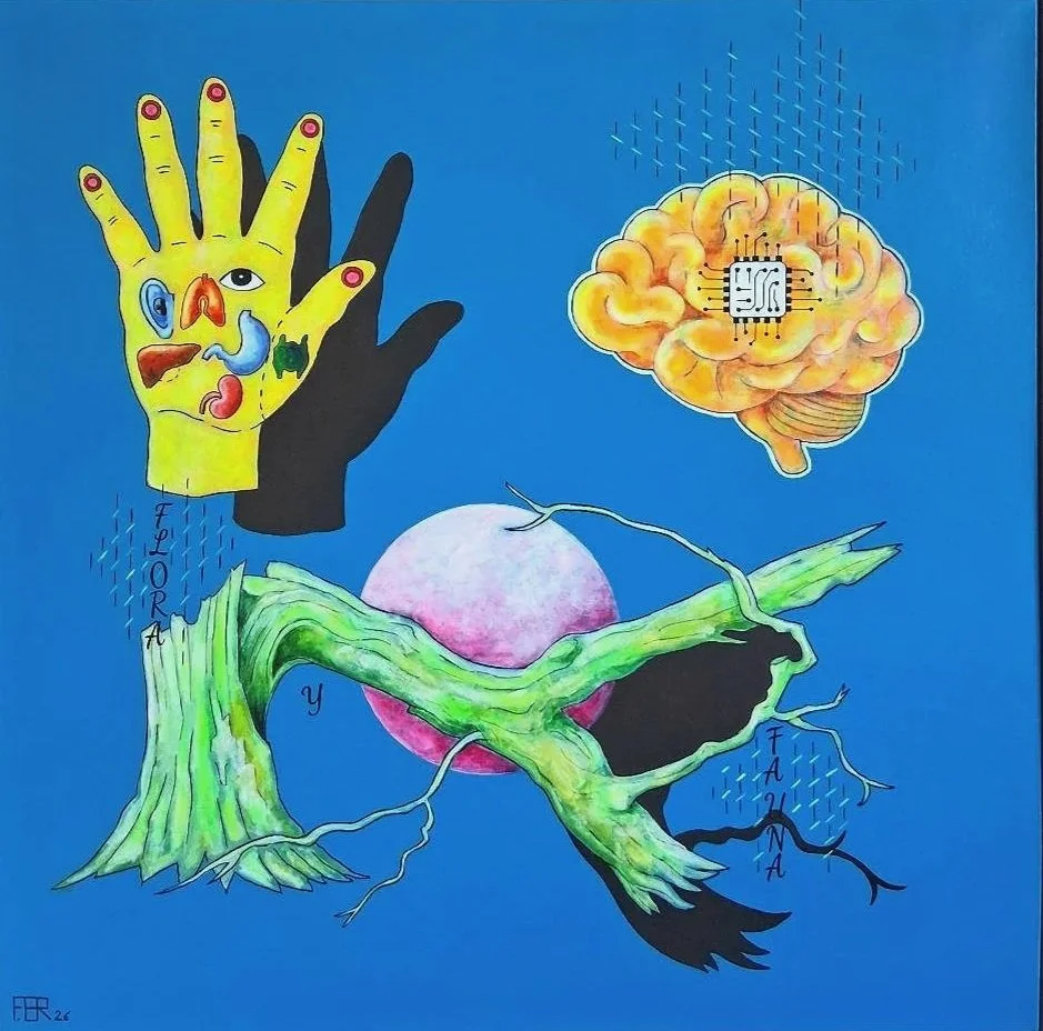 Flora and Fauna. Acrylic on canvas. 100 x 100cm. P.O.D.