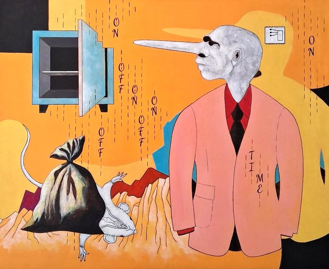 On & Off.  Acrylic on canvas 100 x 80 cm.P.O.D.
