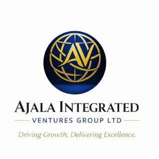 Logo of Ajala Integrated Ventures Group LTD with globe and initials AV, and the tagline 'Driving Growth, Delivering Excellence.'