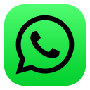 WhatsApp logo with a green background and a white speech bubble containing a phone icon inside