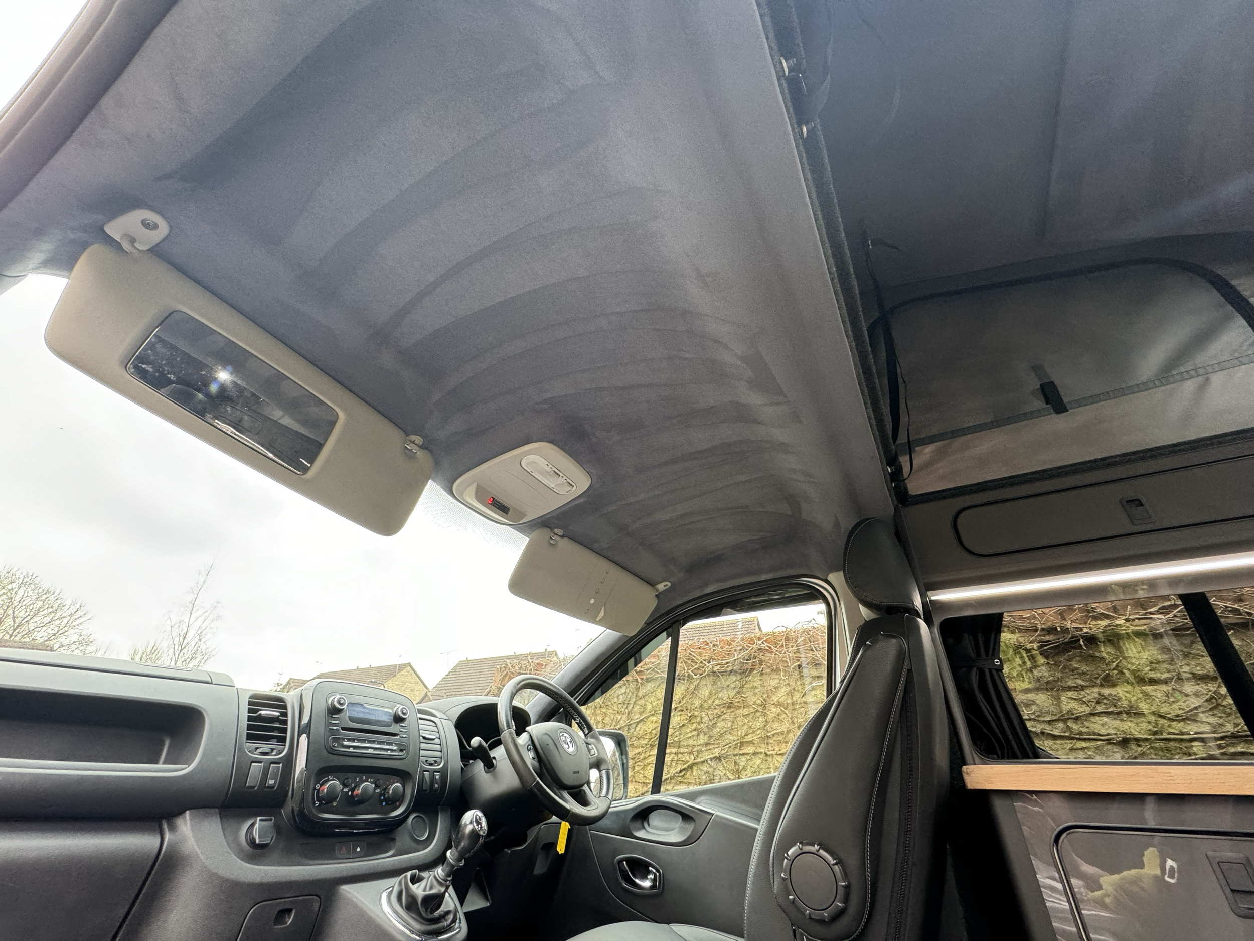 Stunning suede roof lining in all our Premium Camper Co conversions