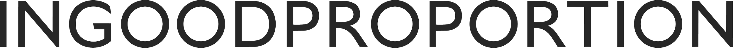 Text that reads 'IN GOOD PROPORTION' in black capital letters on a white background.