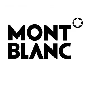 Montblanc logo with brand name in bold black letters and a star emblem in the upper right corner.