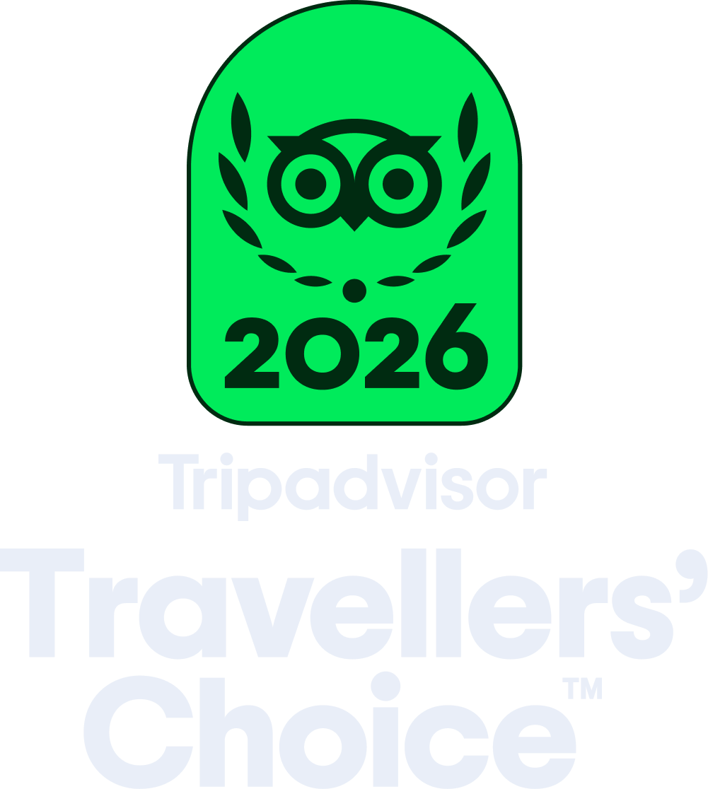 Tripadvisor logo with the owl icon above the text '2026' and 'Tripadvisor Travelers' Choice' on a black background.