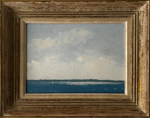  35. View from Easthead   
Acrylic on canvas and board  
24cm x 32cm  
£950