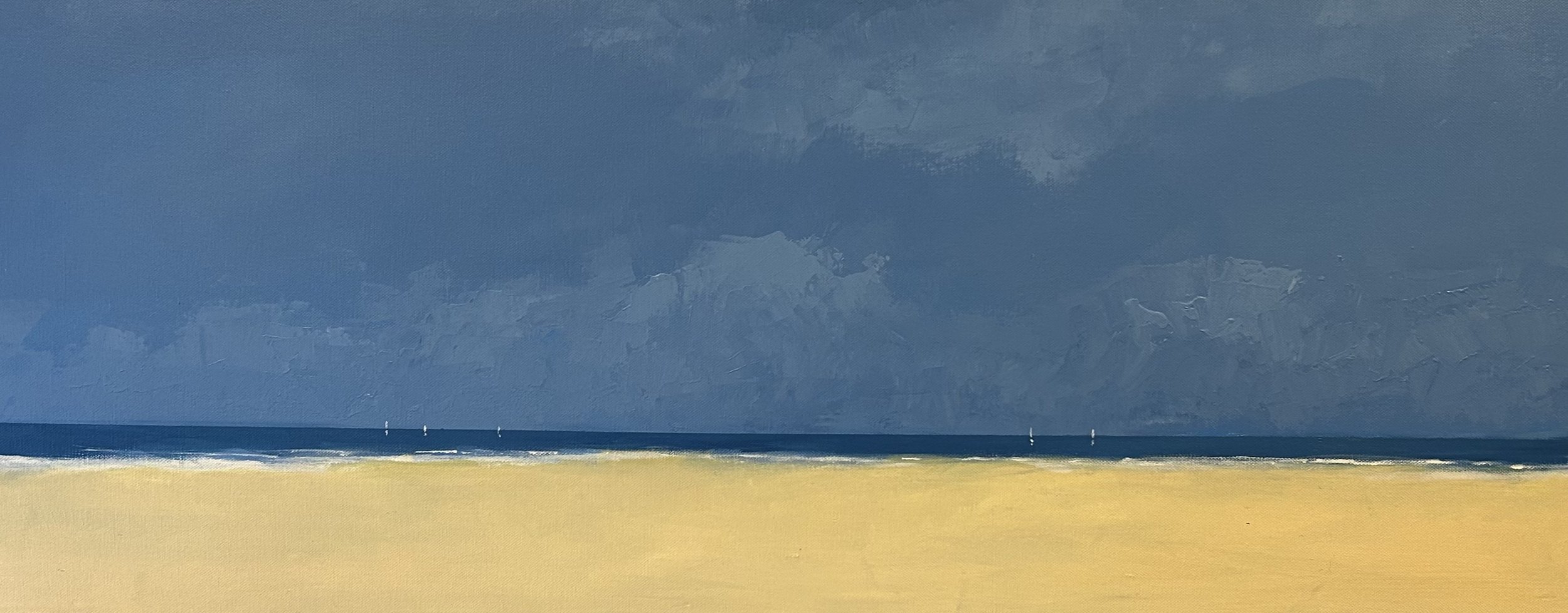  6.  Sand, Sea and Sky 1   
Acrylic on canvas 
40cm x 100cm  
£2500