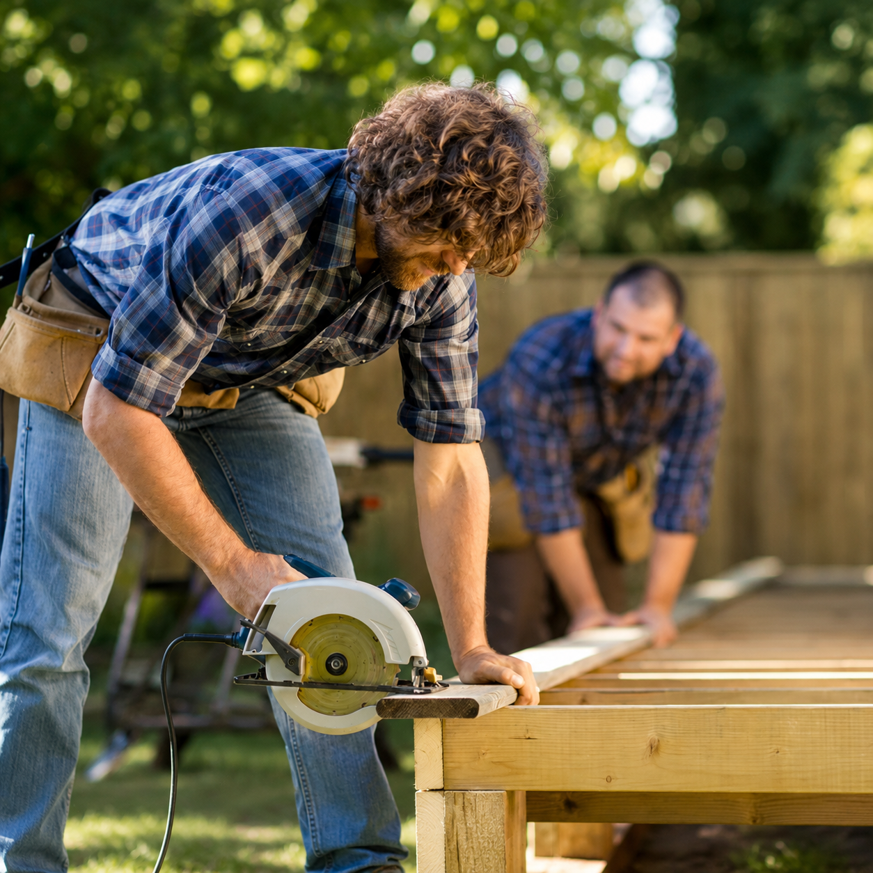 Garden landscaping in Canterbury, Kent — decking installation