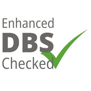 Enhanced DBS Checked logo with green checkmark.