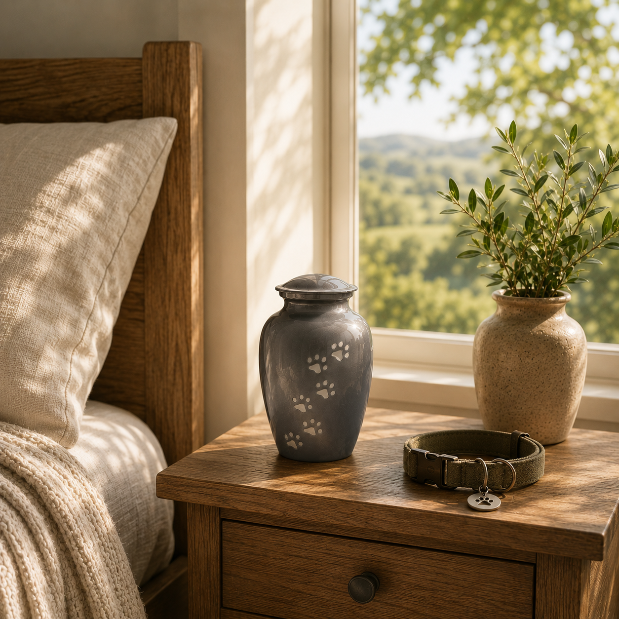 Paw Print Memorial Urn