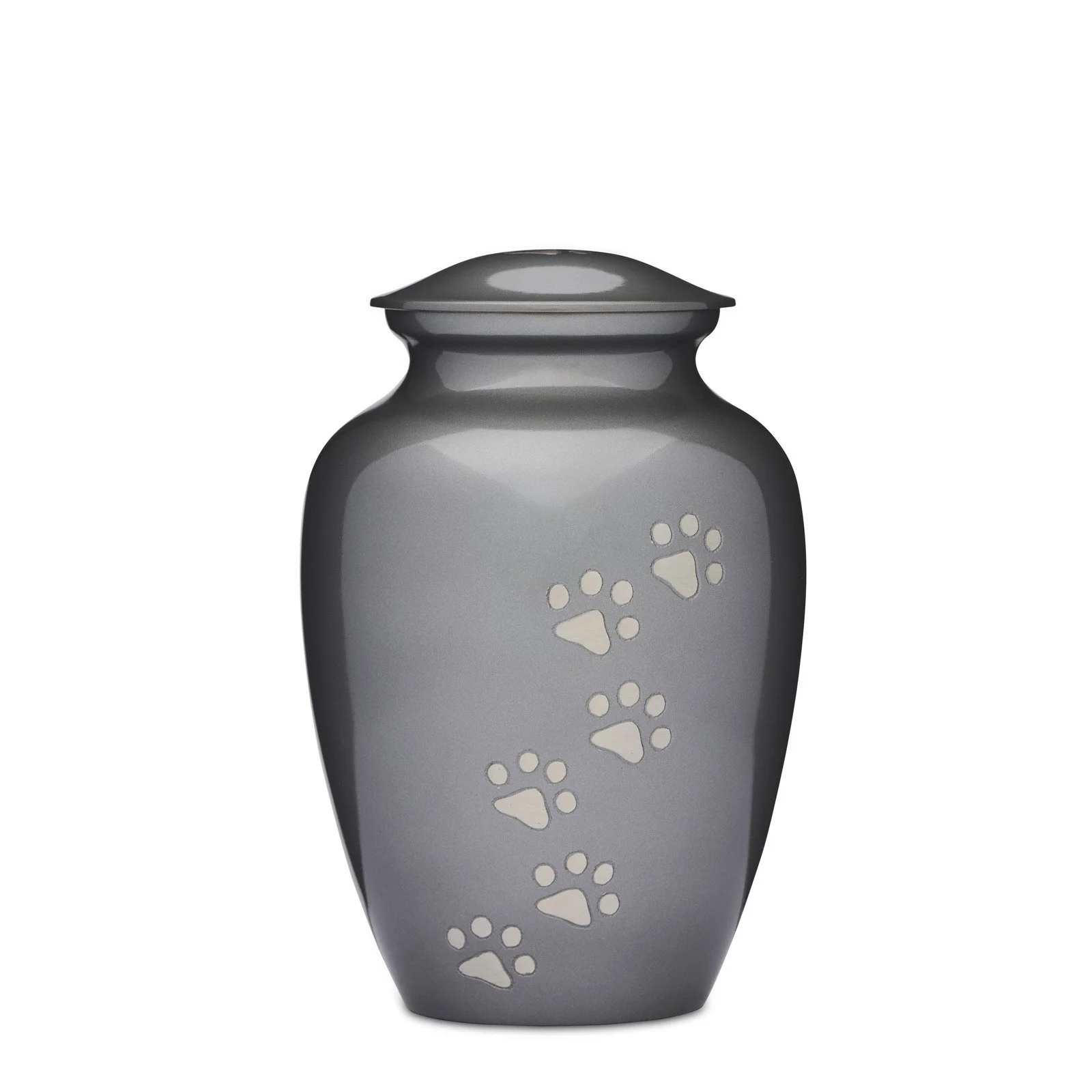 High quality paw print memorial urn for pet ashes with silver paw print design