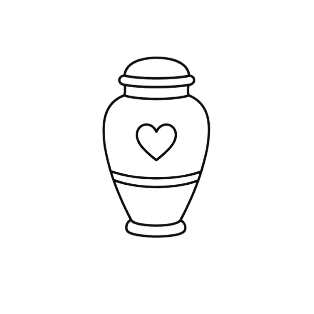 Pet urn representing the preparation and individual cremation of a beloved pet.
