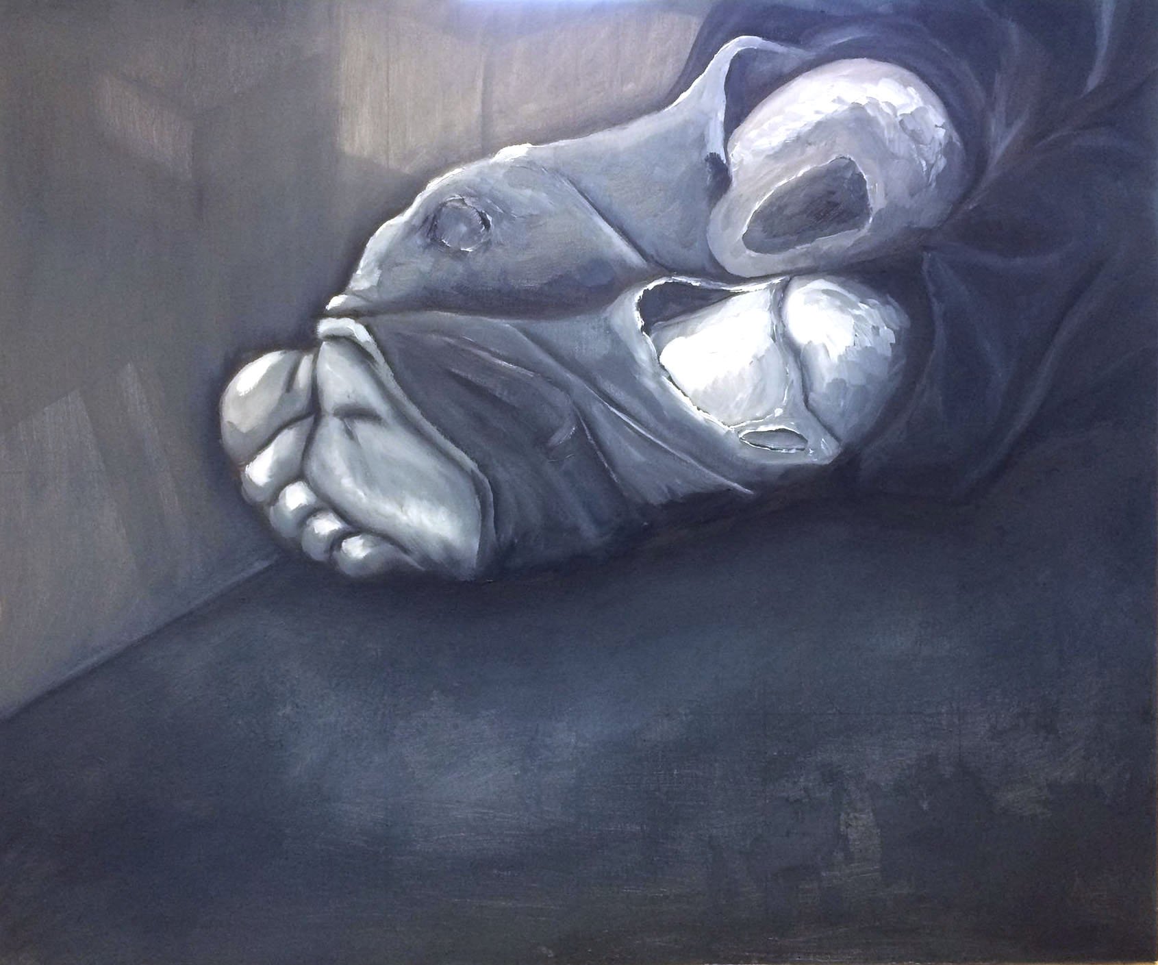 Homeless feet 2016 Oil on Canvas 62 x 41cm