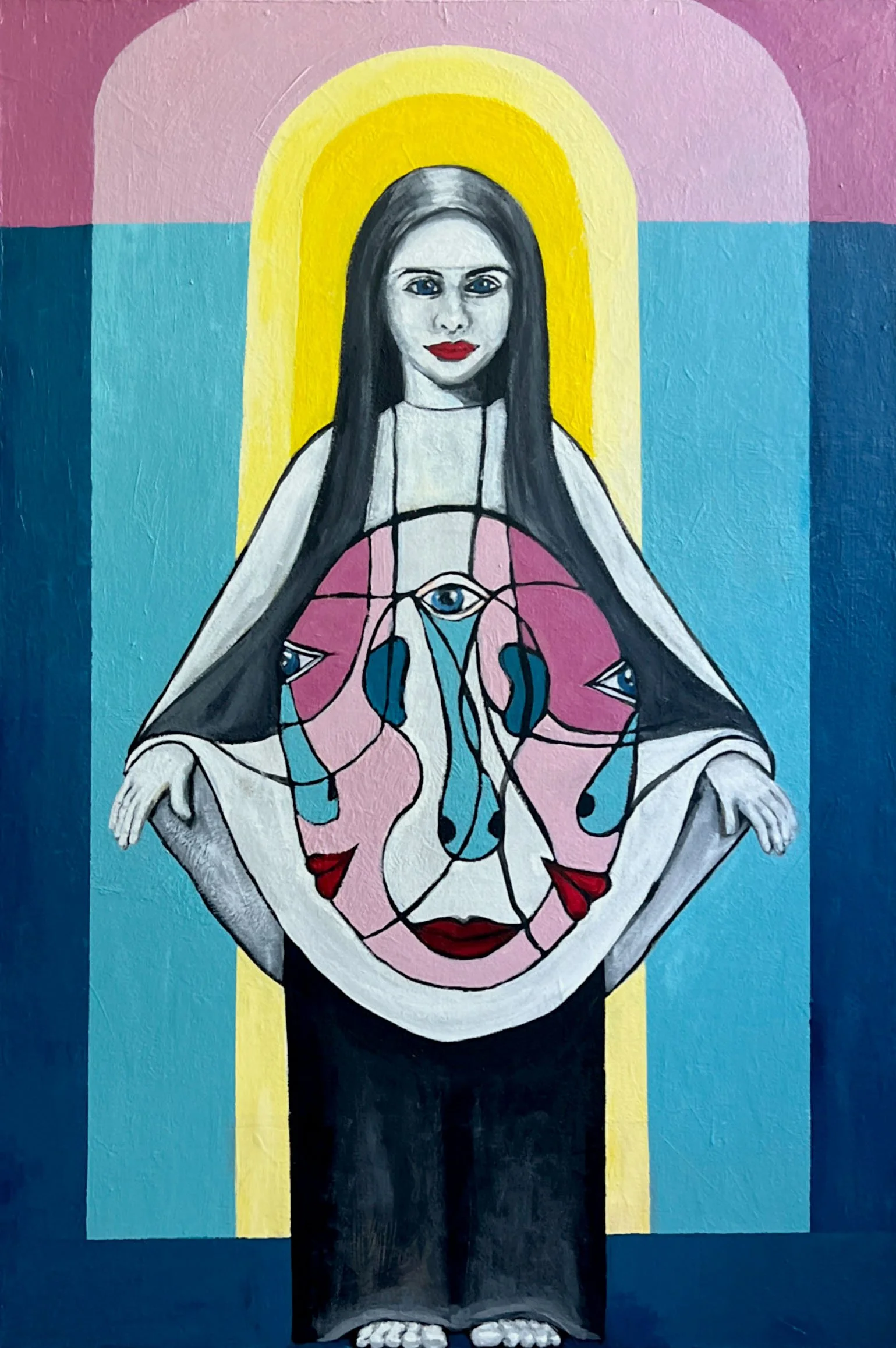 "Mother meets modernism" 2023 Oil on canvas 60 x 90cm