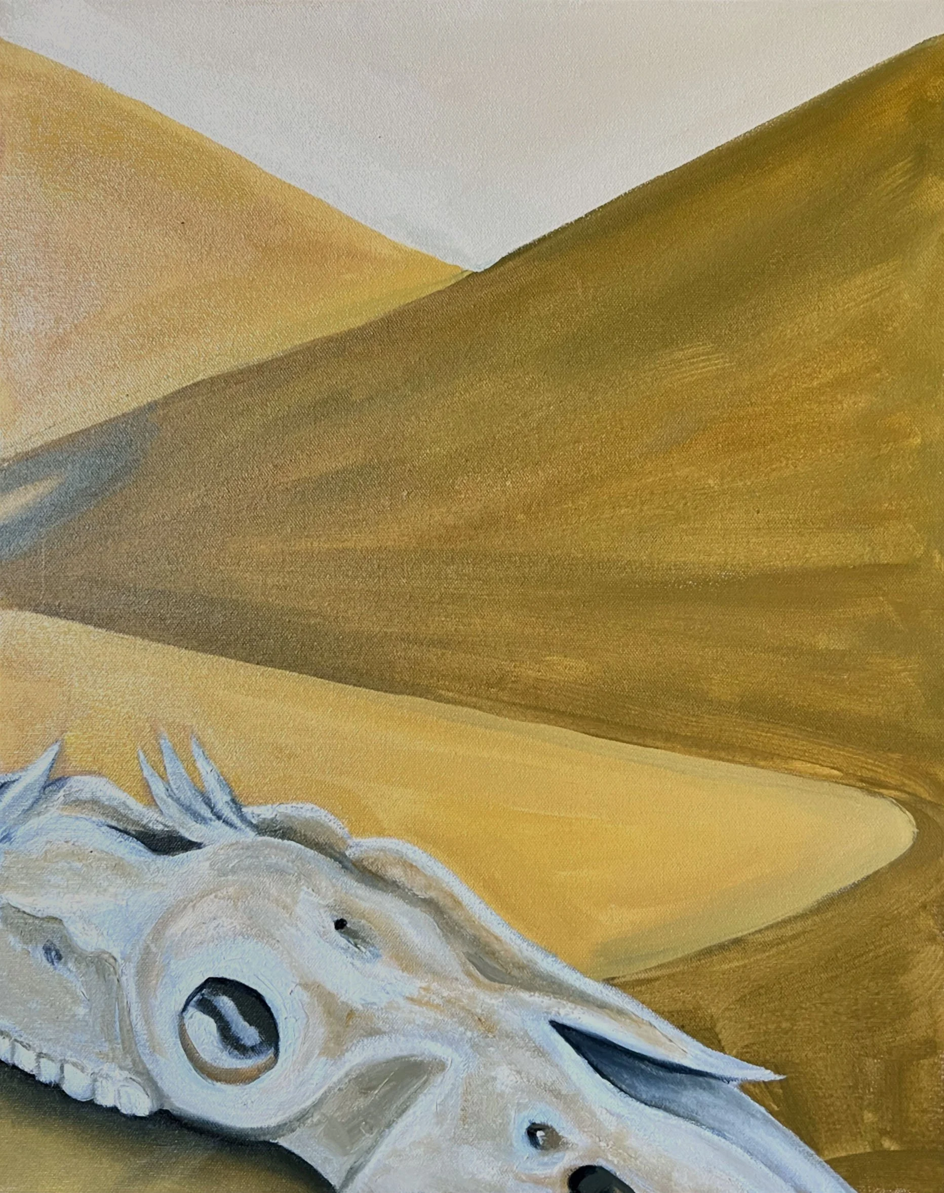 “Sands of eternity: A skull in the desert” 2023 Oil on canvas 50 x 40cm