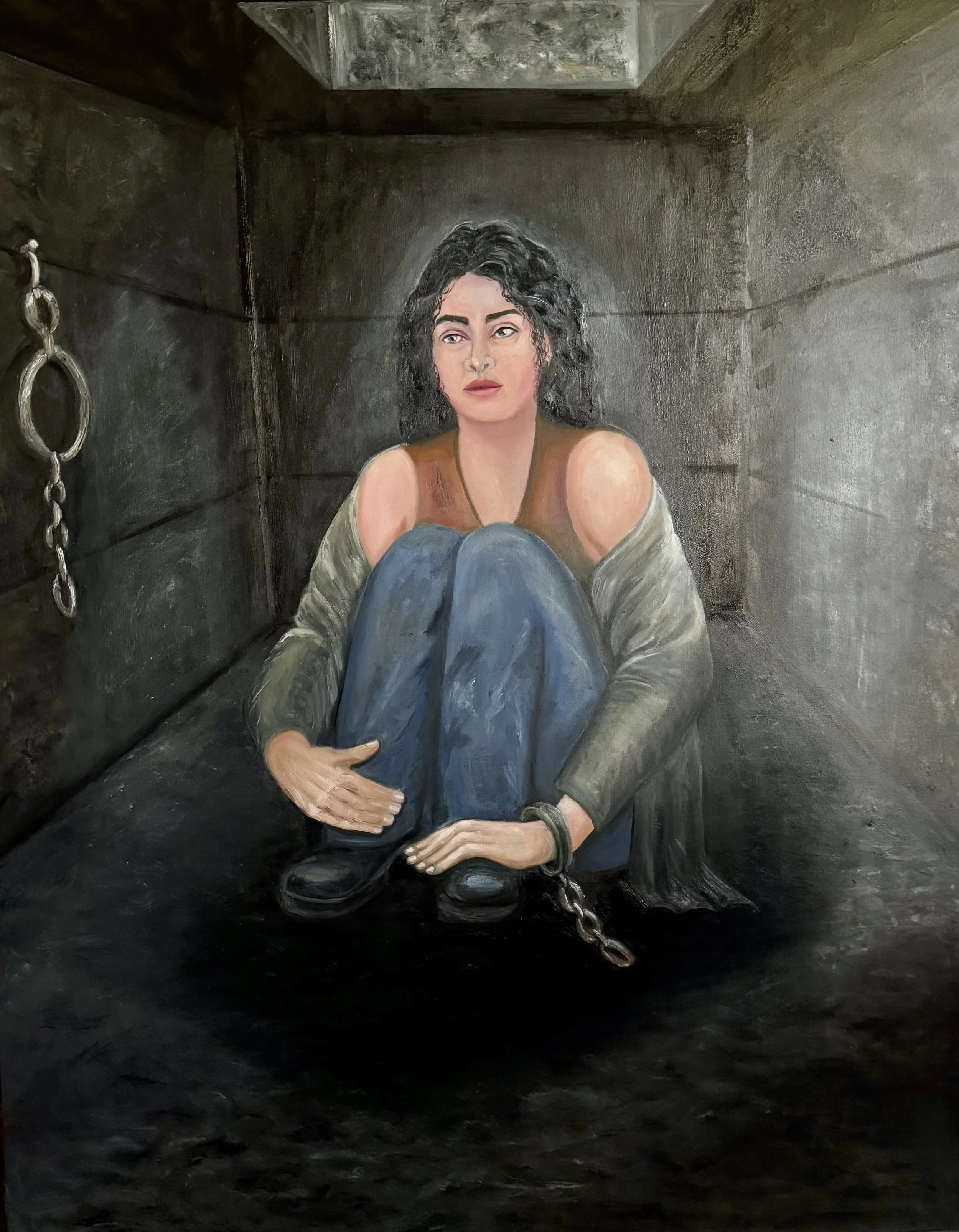 “When the mind won’t let go” 2025 Oil on canvas 122cm x 152cm