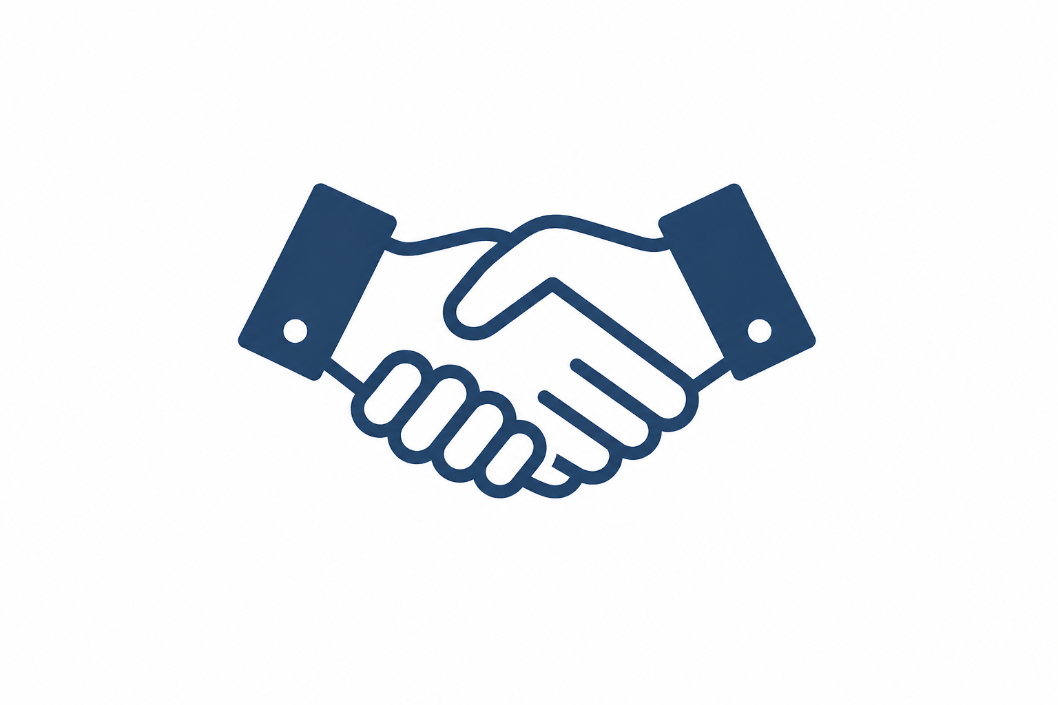 Icon of two hands shaking, representing a handshake or agreement.