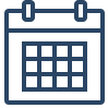 Icon of a calendar with a clip at the top.