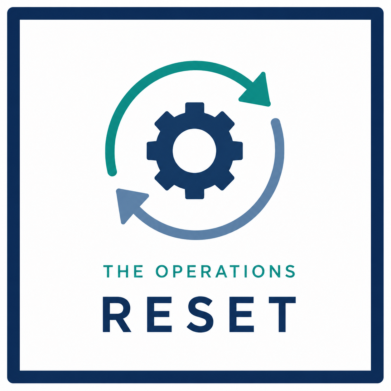 Icon of a gear surrounded by circular arrows, with the text "The Operations Reset" below.