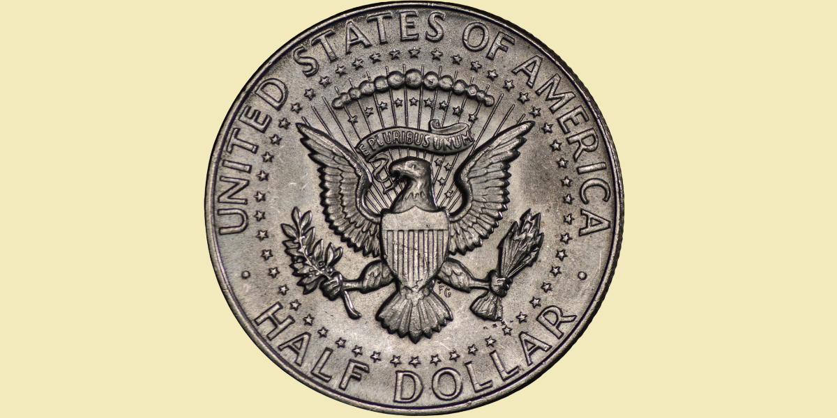 A silver half-dollar