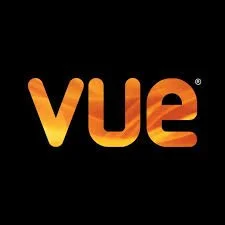 Vue logo with the word 'vue' in orange gradient letters on a black background.