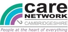 Logo for Care Network Cambridgehire with text 'People at the heart of everything'