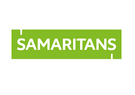 Green banner with white text reading 'SAMARITANS'.