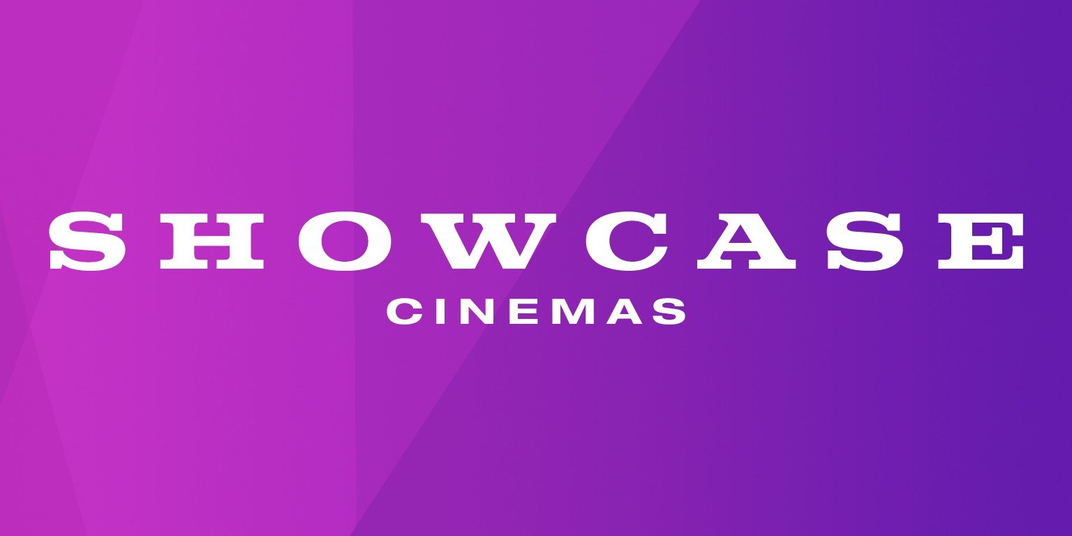 Showcase Cinemas logo with purple background and white text.