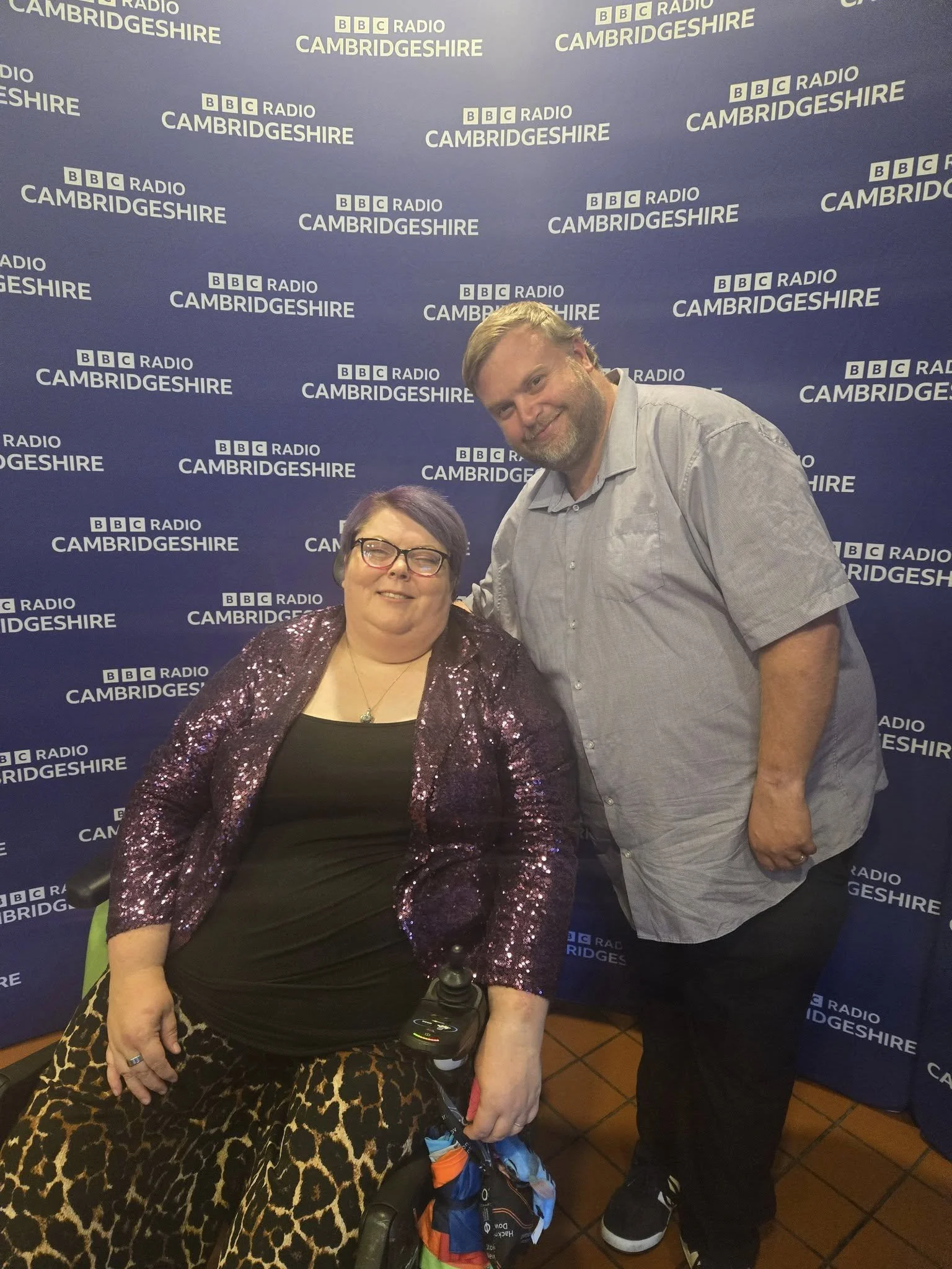 Myself and my husband photographed at the press area