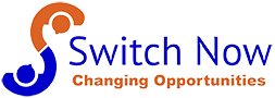 Logo with a stylized S and arrow design, and the text 'Switch Now Changing Opportunities'.